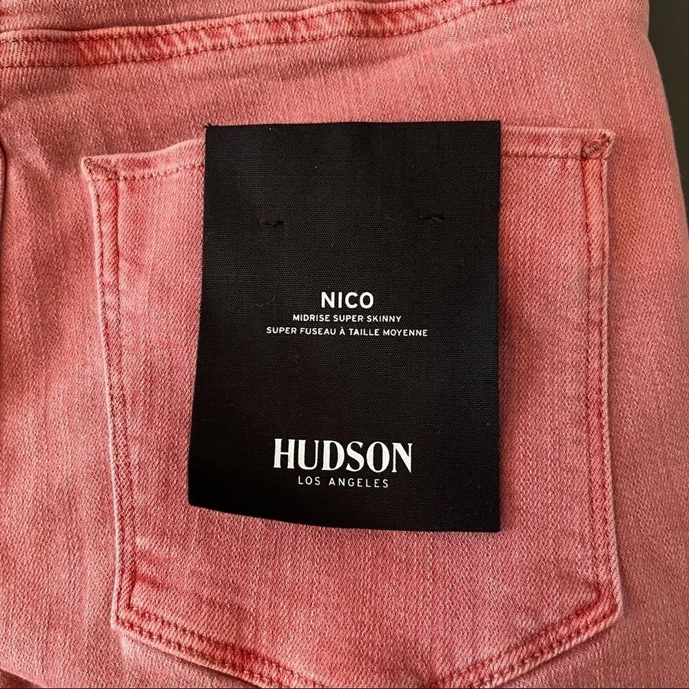 NWT Hudson Jeans Nico Mid Rise Super Skinny red Jeans - Picture 9 of 11